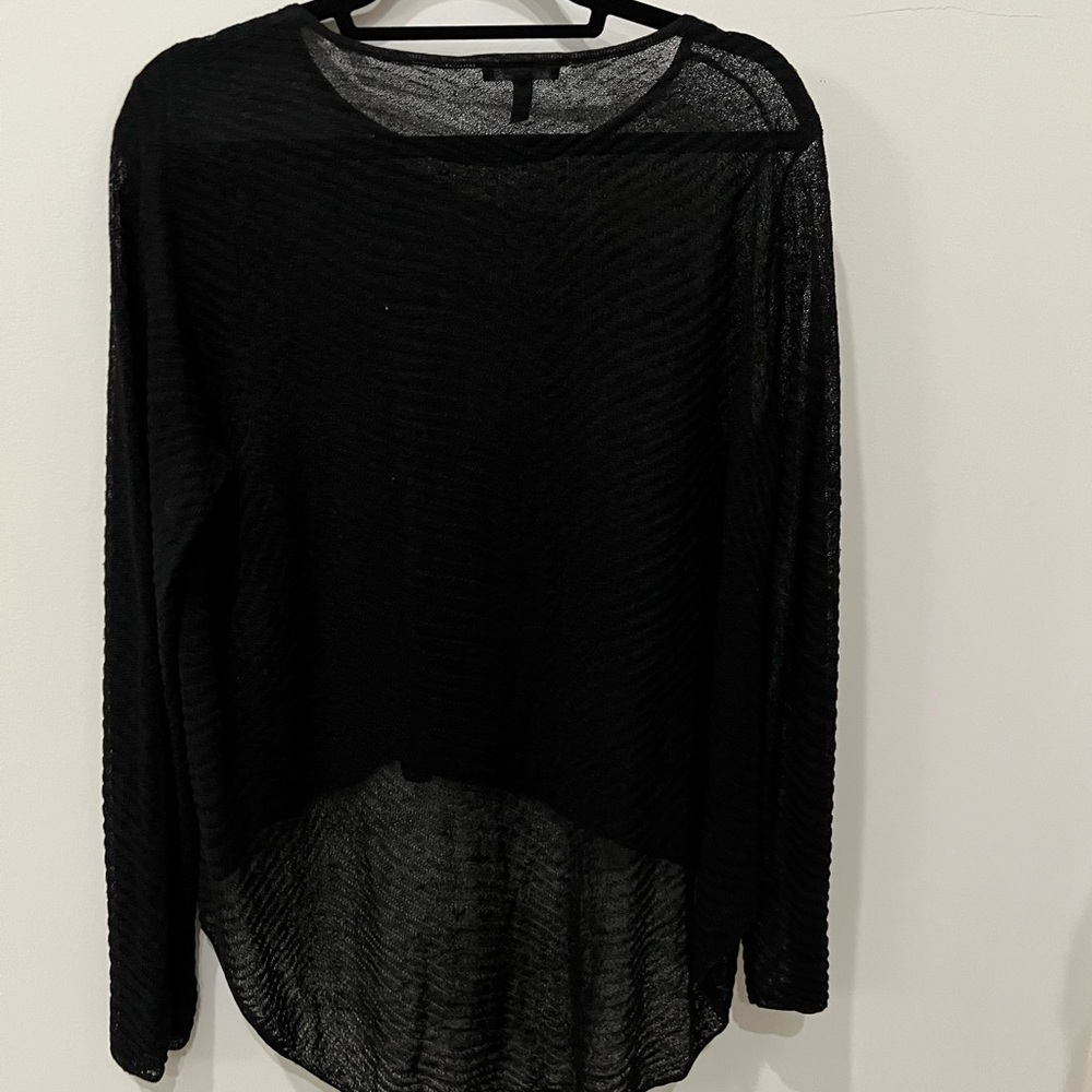 EileenFisher black mesh pullover size medium